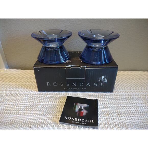 Rosendahl Grand Cru Glass Candle Stick Holders Purple GUC with original box - Picture 1 of 13